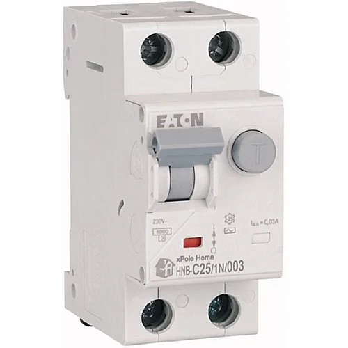 195129 - RCD/MCB combination, 25 A, 30 mA, MCB trip characteristic: C, 1p+N, RCD trip characteristic: AC - 1