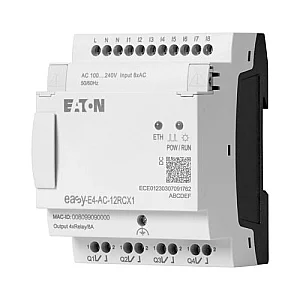 197216 - Control relays, easyE4 (expandable, Ethernet), 100 - 240 V AC, 110 - 220 V DC (cULus: 100 - 110 V DC), Inputs Digital: 8, screw terminal - Eaton