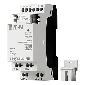 197217 - I/O expansion, For use with easyE4, 12/24 V DC, 24 V AC, Inputs expansion (number) digital: 4, screw terminal - Eaton