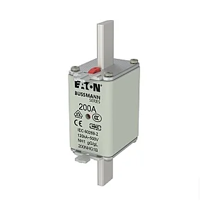 200NHG1B - Fuse-link, LV, 200 A, AC 500 V, NH1, gL/gG, IEC, dual indicator, live gripping lugs - Eaton