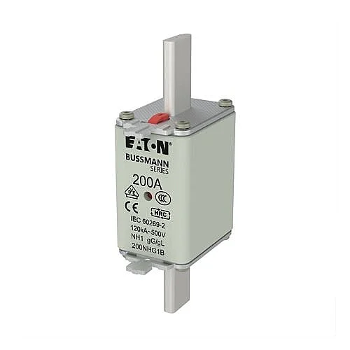 200NHG1B - Fuse-link, LV, 200 A, AC 500 V, NH1, gL/gG, IEC, dual indicator, live gripping lugs - 1