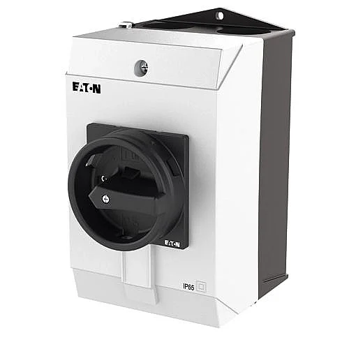 207213 - Main switch, T3, 32 A, surface mounting, 4 contact unit(s), 8-pole, STOP function, With black rotary handle and locking ring, Lockable in the 0 (Off) position - 1