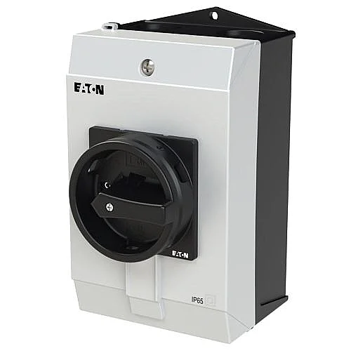 207296 - Main switch, P1, 25 A, surface mounting, 3 pole + N, STOP function, With black rotary handle and locking ring, Lockable in the 0 (Off) position - 1