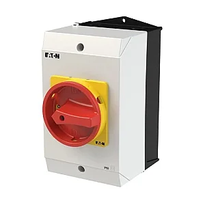 207335 - P3-63/i3/svb - On-off Switch, P3, 63 A, Surface Mounting, 3 Pole, Emergency Switching Off Function, With Red Rotary Handle And Yellow Locking Ring, Lockable In The 0 (off) Position - Eaton