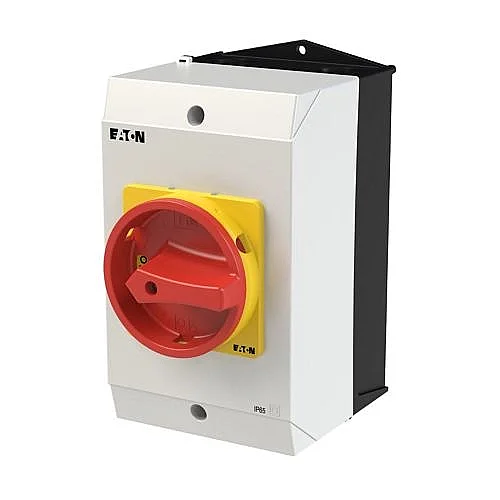 207335 - P3-63/i3/svb - On-off Switch, P3, 63 A, Surface Mounting, 3 Pole, Emergency Switching Off Function, With Red Rotary Handle And Yellow Locking Ring, Lockable In The 0 (off) Position - 1