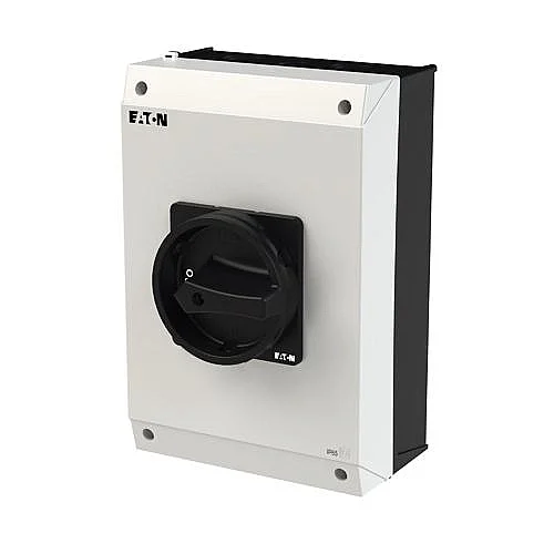 207345 - Main switch, P3, 63 A, surface mounting, 3 pole, 1 N/O, 1 N/C, STOP function, With black rotary handle and locking ring, Lockable in the 0 (Off) position - 1