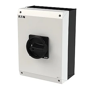 207374 - Main switch, P3, 100 A, surface mounting, 3 pole, STOP function, With black rotary handle and locking ring, Lockable in the 0 (Off) position - Eaton