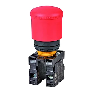 216516 - Emergency stop/emergency switching off pushbutton, RMQ-Titan, Mushroom-shaped, 38 mm, Non-illuminated, Pull-to-release function, 1 NC, 1 N/O, Red, yellow - Eaton