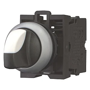 216518 - Changeover switch, RMQ-Titan, With thumb-grip, maintained, 2 positions, 1 N/O, Bezel: titanium - Eaton