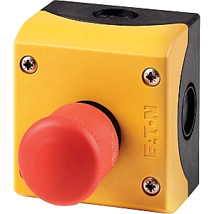 216524 - Housing, Controlled stop pushbuttons/emergency-stop buttons, Mushroom-shaped, 38 mm, Non-illuminated, Pull-to-release function, 2 NC, Screw connection, Red, Yellow - Eaton