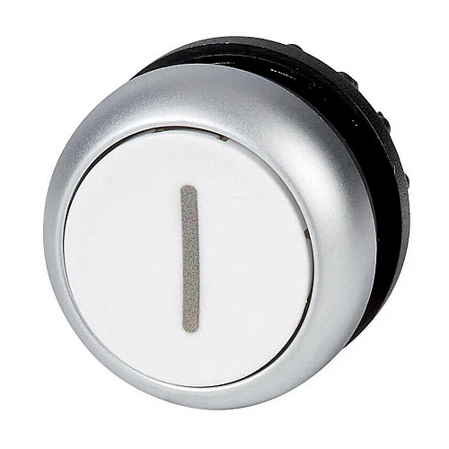 216611 - Pushbutton, RMQ-Titan, Flat, momentary, White, inscribed, Bezel: titanium - 1