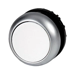 216615 - Pushbutton, RMQ-Titan, Flat, maintained, White, Blank, Bezel: titanium - Eaton