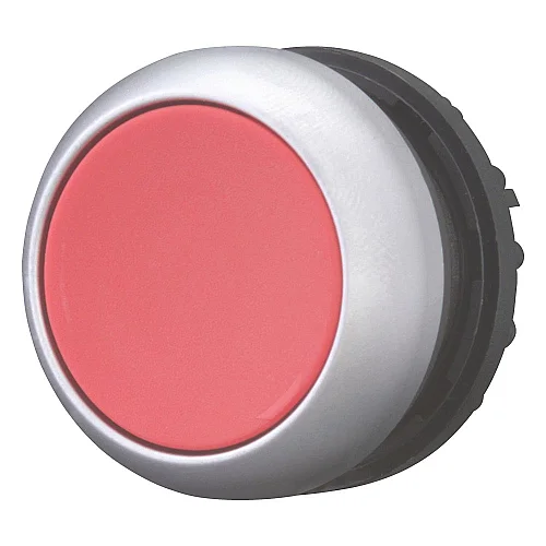 216617 - Pushbutton, RMQ-Titan, Flat, maintained, red, Blank, Bezel: titanium - 1