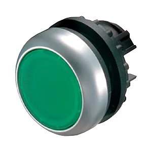 216619 - Pushbutton, RMQ-Titan, Flat, maintained, green, Blank, Bezel: titanium - Eaton