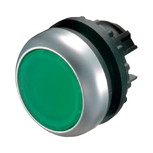 216619 - Pushbutton, RMQ-Titan, Flat, maintained, green, Blank, Bezel: titanium - 1