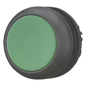 216620 - Pushbutton, RMQ-Titan, Flat, maintained, green, Blank, Bezel: black - Eaton