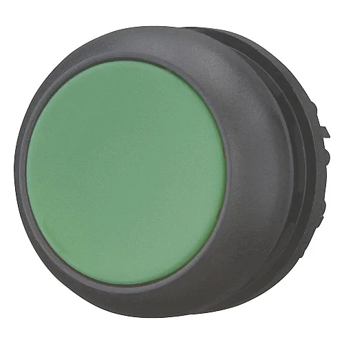 216620 - Pushbutton, RMQ-Titan, Flat, maintained, green, Blank, Bezel: black - 1