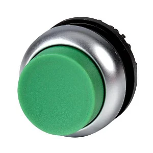 216669 - Pushbutton, RMQ-Titan, Extended, maintained, green, Blank, Bezel: titanium - Eaton