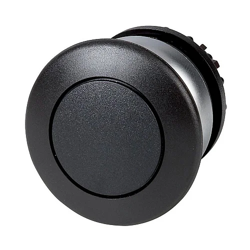 216712 - Mushroom actuator, RMQ-Titan, Mushroom, momentary, Mushroom black, black, Blank, Bezel: titanium - 1