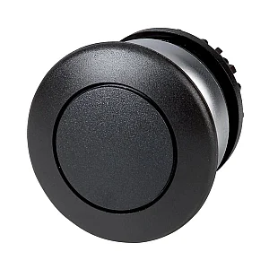 216743 - Mushroom actuator, RMQ-Titan, Mushroom, maintained, Mushroom black, black, Blank, Bezel: titanium - Eaton