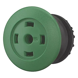 216767 - Mushroom actuator, RMQ-Titan, Mushroom, maintained, Mushroom green, Without button plate, Bezel: black - Eaton