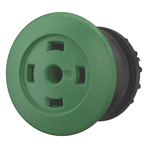 216767 - Mushroom actuator, RMQ-Titan, Mushroom, maintained, Mushroom green, Without button plate, Bezel: black - 1