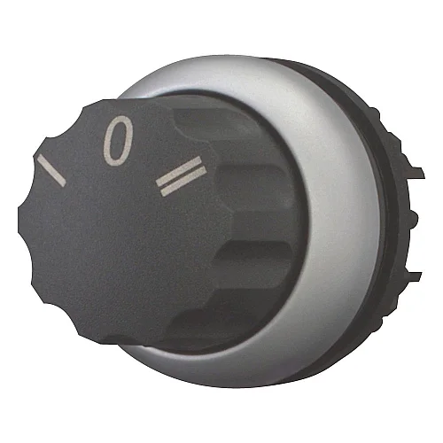 216861 - Changeover switch, RMQ-Titan, With rotary head, momentary, 3 positions, inscribed, Bezel: titanium - 1