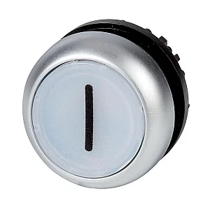 216948 - Illuminated pushbutton actuator, RMQ-Titan, Flush, maintained, green, Blank, Bezel: titanium - Eaton