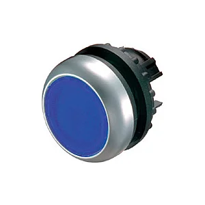 216952 - Illuminated pushbutton actuator, RMQ-Titan, Flush, maintained, Blue, Blank, Bezel: titanium - Eaton