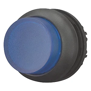 216974 - Illuminated pushbutton actuator, RMQ-Titan, Extended, momentary, Blue, Blank, Bezel: black - Eaton