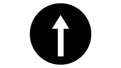 218173 - Button plate, flat black, arrow symbol - 1