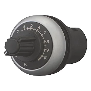229493 - Potentiometer, Classical, M22, 22.5 mm, R 100 kΩ, P 0.5 W, Bezel: titanium - Eaton