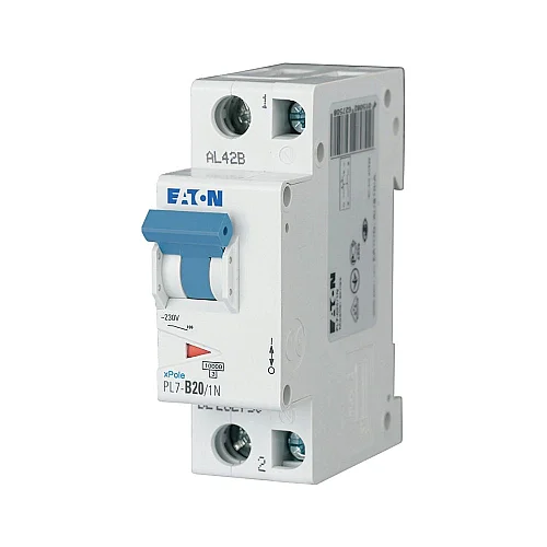 262741 - Pl7-b20/1n - Miniature Circuit Breaker (mcb), 20 A, 1p+n, Characteristic: B - 1