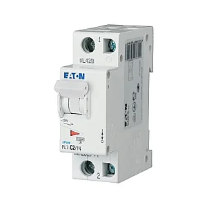 262744 - Pl7-c2/1n - Miniature Circuit Breaker (mcb), 2 A, 1p+n, Characteristic: C - Eaton
