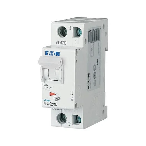 262744 - Pl7-c2/1n - Miniature Circuit Breaker (mcb), 2 A, 1p+n, Characteristic: C - 1