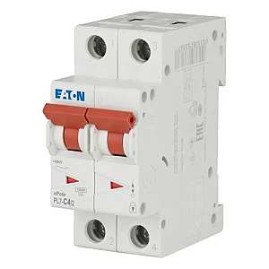 263355 - Pl7-c4/2 - Miniature Circuit Breaker (mcb), 4 A, 2p, Characteristic: C - Eaton