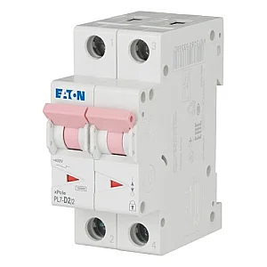 263366 - Pl7-d2/2 - Miniature Circuit Breaker (mcb), 2 A, 2p, Characteristic: D - Eaton