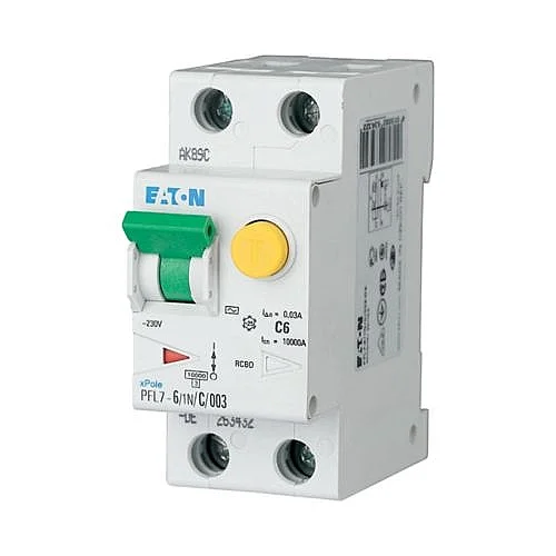263431 - Pfl7-6/1n/b/003-a-de - Rcd/mcb Combination, 6 A, 30 Ma, Mcb Trip Characteristic: B, 1p+n, Rcd Trip Characteristic: A - 1