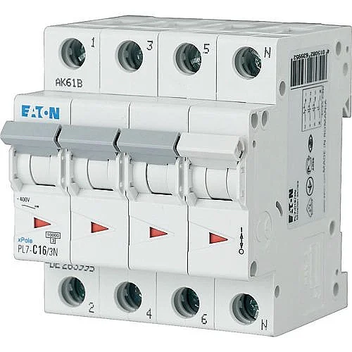 263995 - Pl7-c16/3n - Miniature Circuit Breaker (mcb), 16 A, 3p+n, Characteristic: C - 1