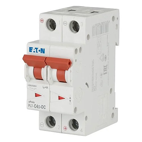 264898 - Pl7-c4/2-dc - Miniature Circuit Breaker (mcb), 4 A, 2p, Characteristic: C, Dc - 1