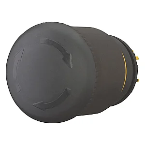 271499 - HALT/STOP-Button, RMQ-Titan, Mushroom-shaped, 38 mm, Non-illuminated, Turn-to-release function, Black, yellow, RAL 9005 - Eaton
