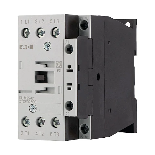 277163 - Dilm25-01(220v50hz,240v60hz) - Contactor, 3 Pole, 380 V 400 V 11 Kw, 1 Nc, 220 V 50 Hz, 240 V 60 Hz, Ac Operation, Screw Terminals - 1