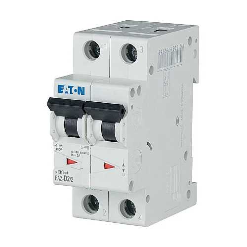278771 - Miniature circuit breaker (MCB), 2 A, 2p, characteristic: D - 1
