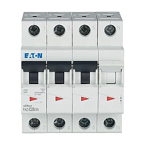 278977 - Miniature circuit breaker (MCB), 25 A, 3p+N, characteristic: C - Eaton