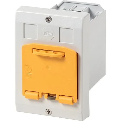 281635 - Insulated enclosure, E-PKZ0, H x W x D = 129 x 90 x 128 mm, flush-mounted, + yellow padlock device - 1