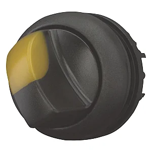 284543 - Illuminated selector switch actuator, RMQ-Titan, With thumb-grip, maintained, 2 positions (V position), yellow, Bezel: black - Eaton