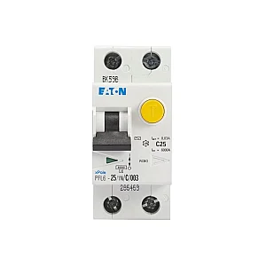 286469 - Pfl6-25/1n/c/003 - Rcd/mcb Combination, 25 A, 30 Ma, Mcb Trip Characteristic: C, 1p+n, Rcd Trip Characteristic: Ac - Eaton