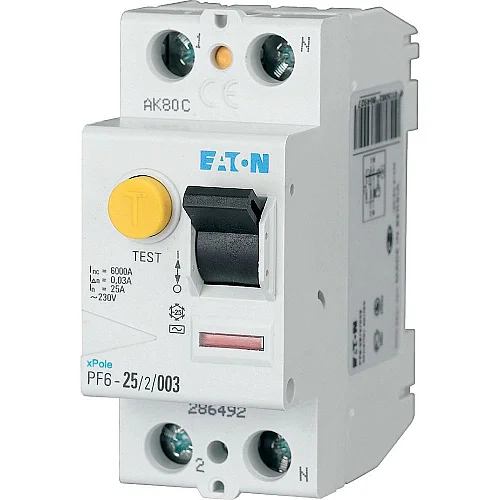 286500 - Pf6-63/2/003 - Residual Current Circuit Breaker (rccb), 63a, 2 P, 30ma, Type Ac - 1