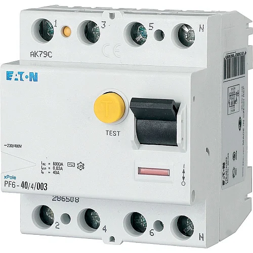 286506 - Pf6-25/4/03 - Residual Current Circuit Breaker (rccb), 25a, 4 P, 300ma, Type Ac - 1