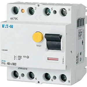 286514 - Pf6-63/4/03 - Residual Current Circuit Breaker (rccb), 63a, 4 P, 300ma, Type Ac - Eaton